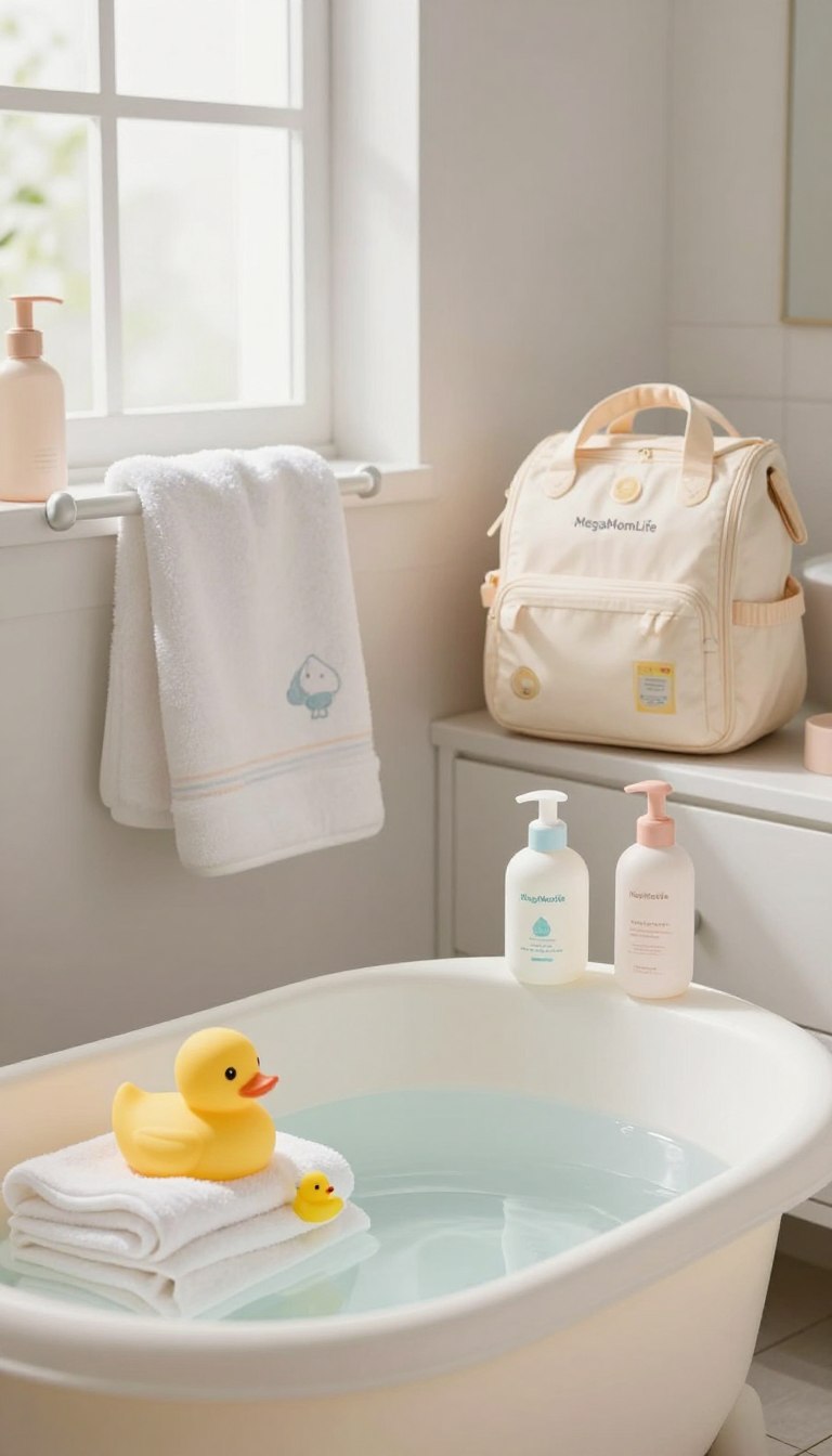 newborn baby bathing