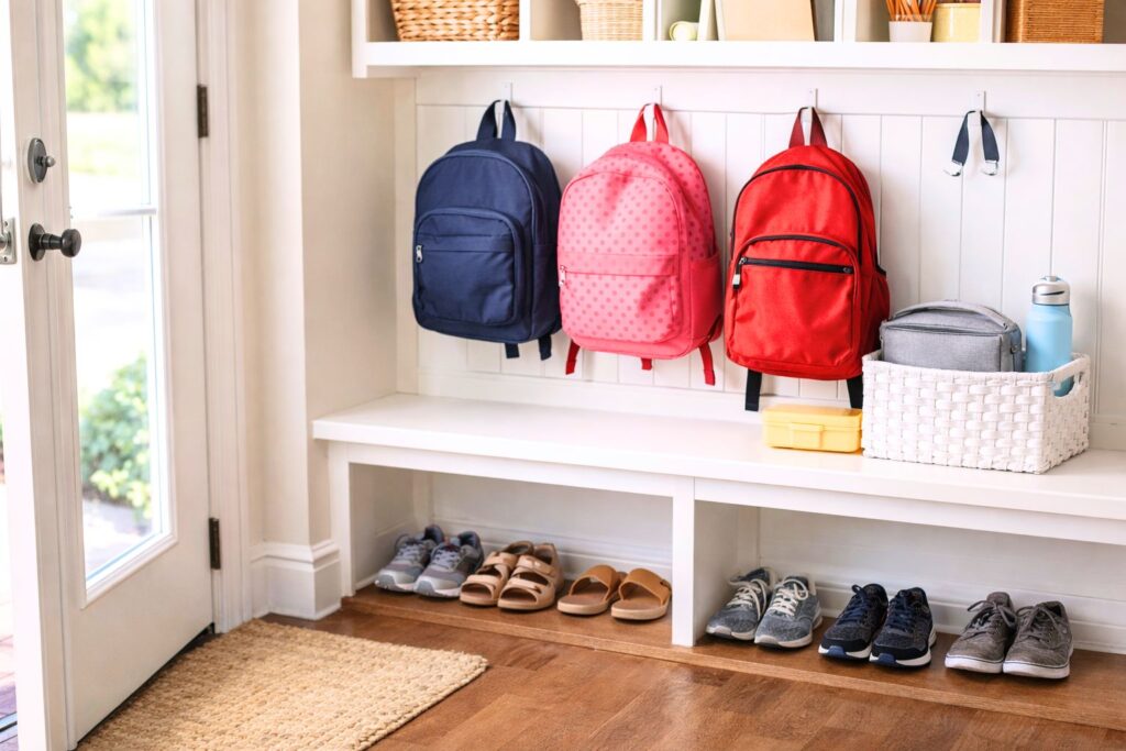 working mom routine organized launch station