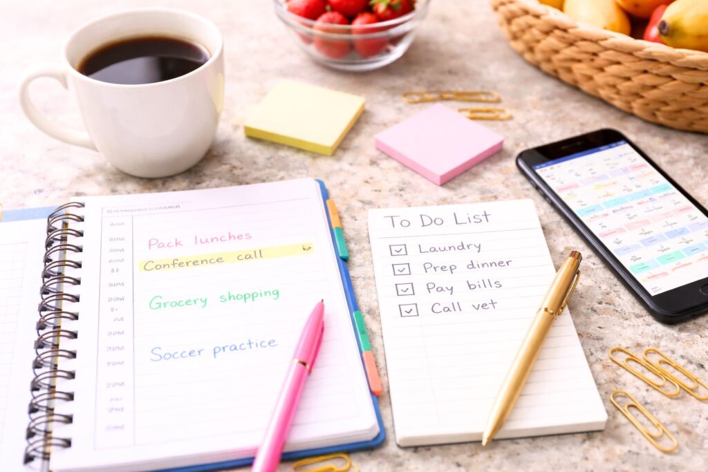 working mom routine planning daily tasks