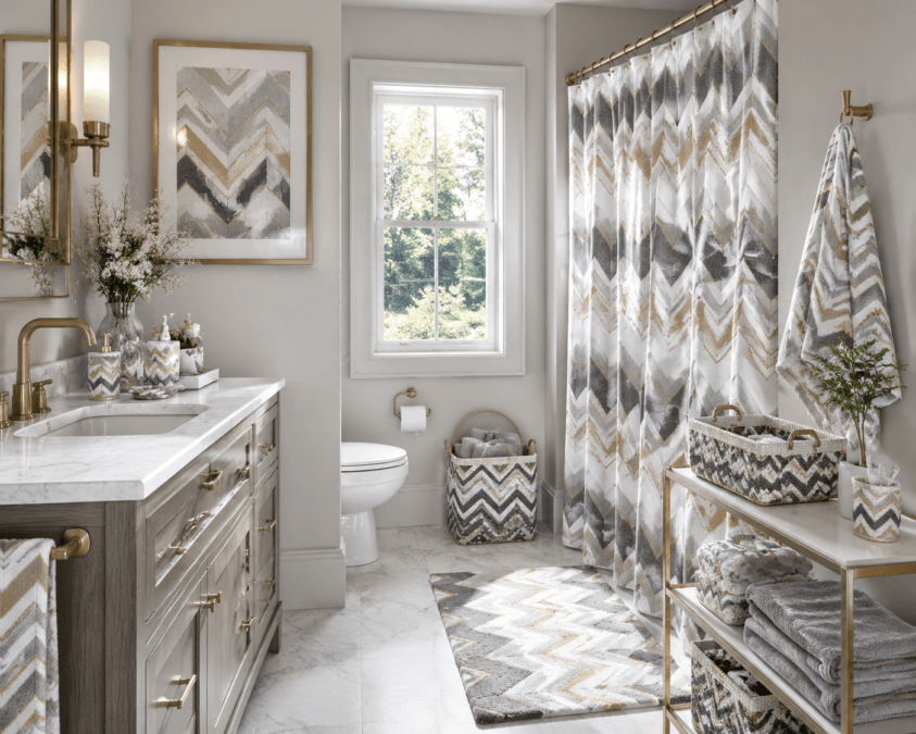 Chevron Bathroom Accessories Ideas