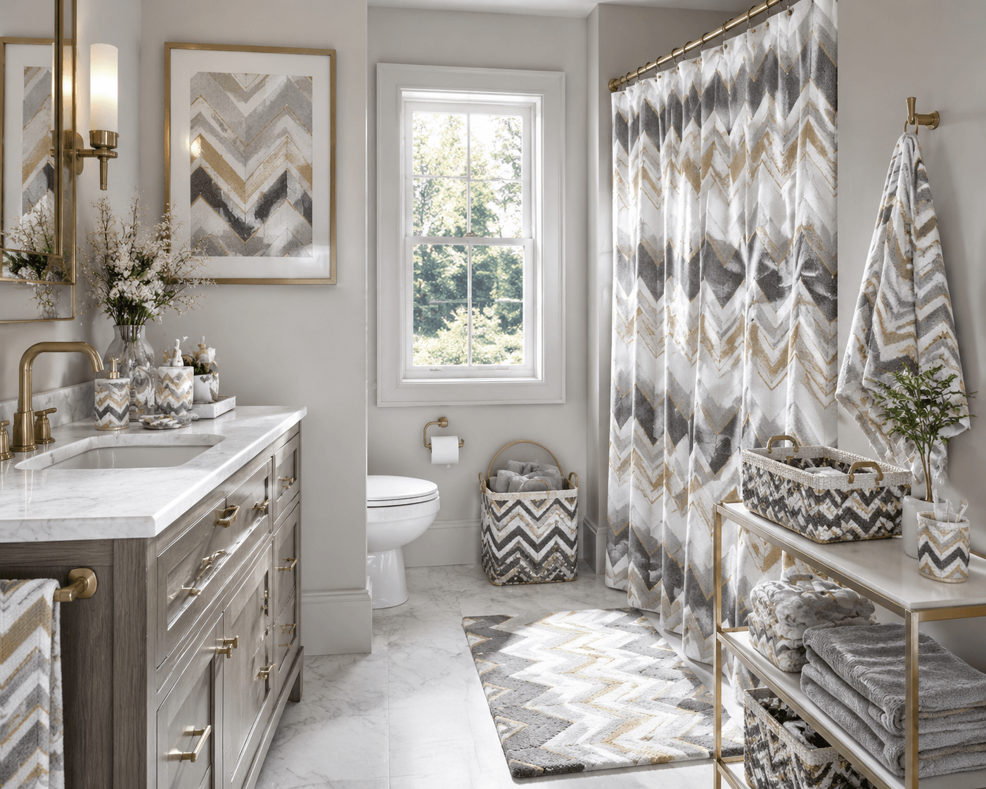 Chevron Bathroom Accessories Ideas
